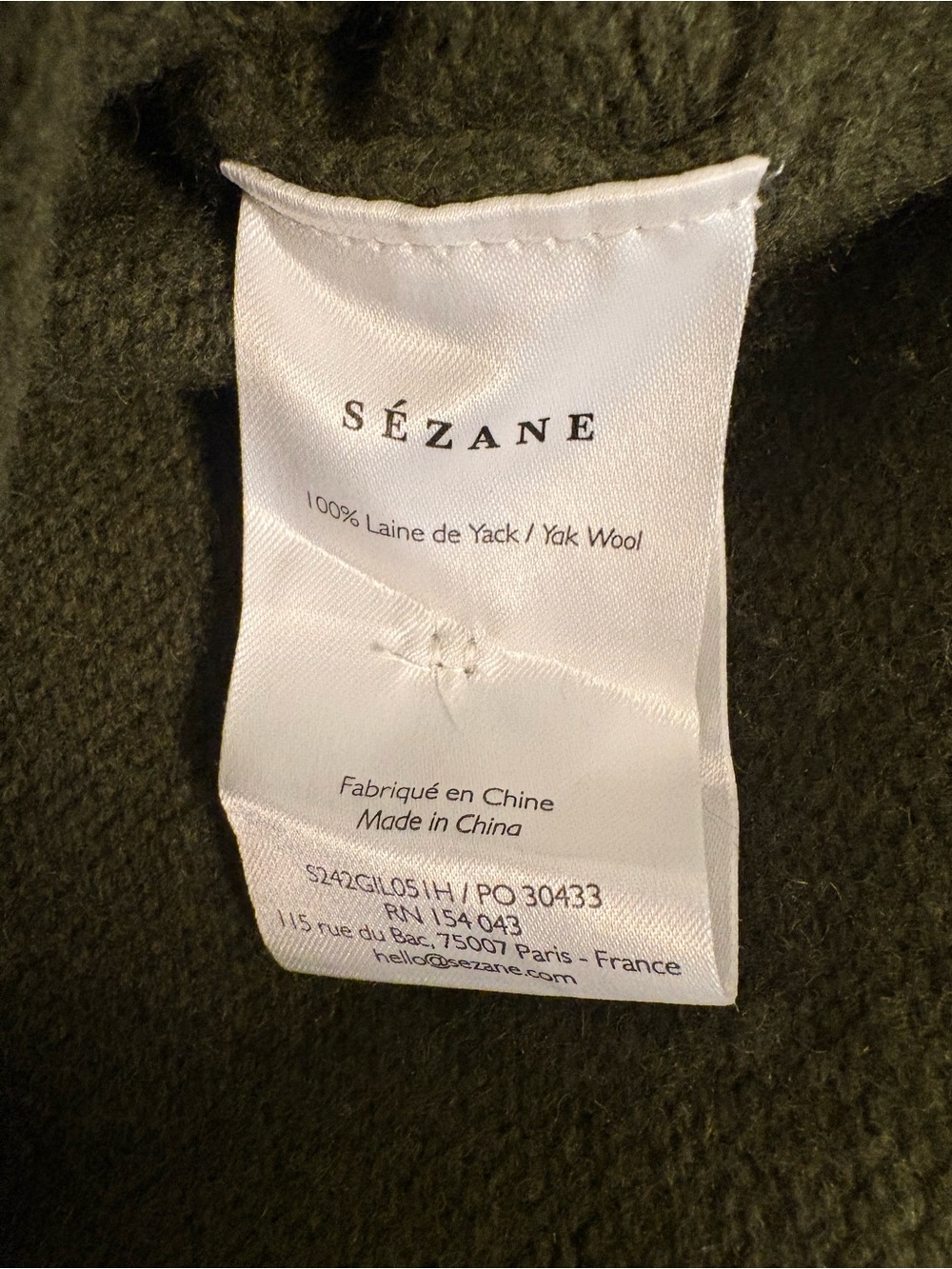 Sezane Jady Cardigan 100% Yak Wool Perfect Green XXL - Picture 10 of 12